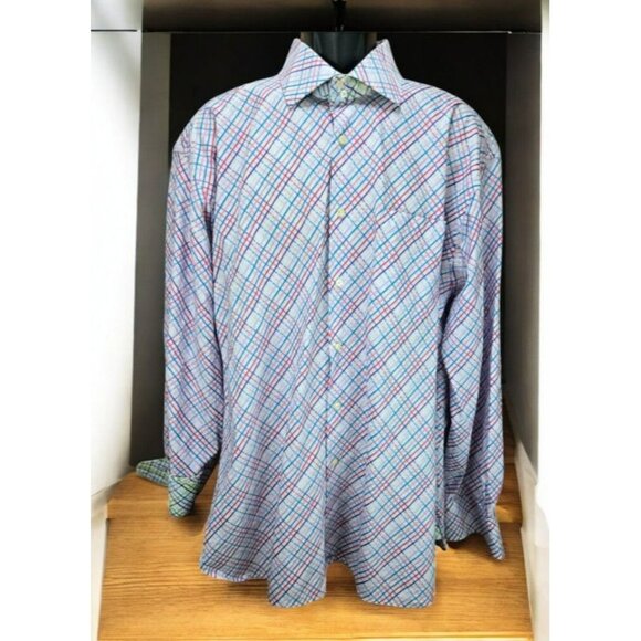 Tommy Hilfiger Mens Long-Sleeve Multicolor Cotton Shirt XL - Picture 1 of 6